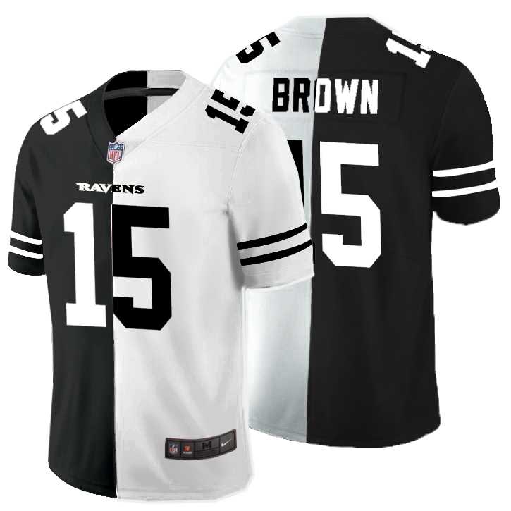 Nike Ravens 15 Marquise Brown Black And White Split Vapor Untouchable Limited Jersey Dyin,We sell and wholesale Nike Ravens 15 Marquise Brown Black And White Split Vapor Untouchable Limited Jersey Dyin on line form chian!